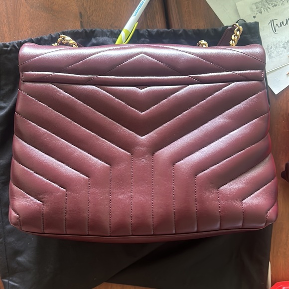 YSL burgundy Lou Lou bag size medium - Picture 5 of 17